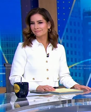 Rebecca's white jacket on Good Morning America