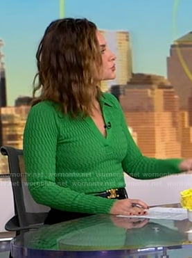 Rebecca's black leather belt on Good Morning America