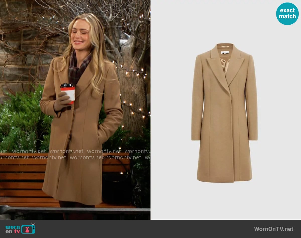 Reiss Harlow Coat worn by Claire Grace (Hayley Erin) on The Young and the Restless