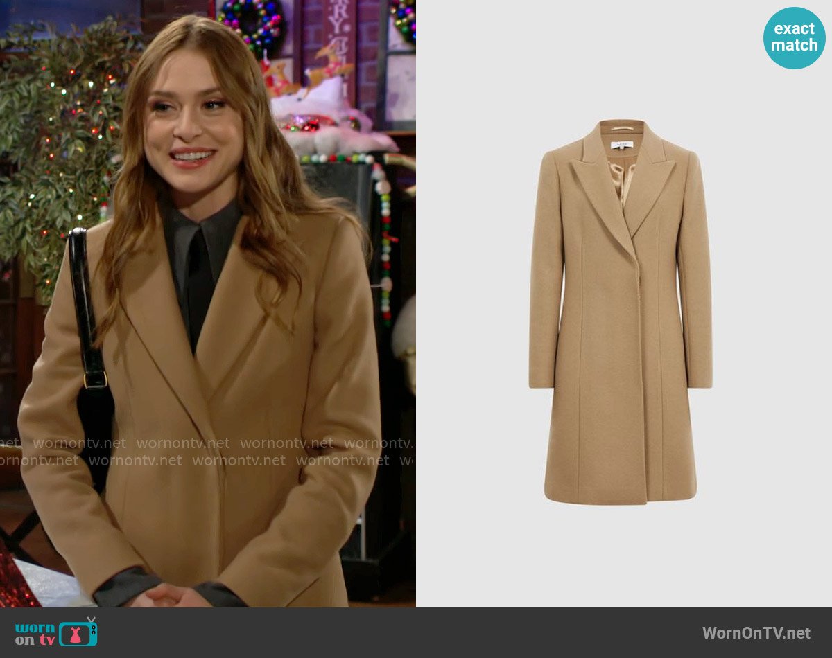 Reiss Harlow Coat worn by Claire Grace (Hayley Erin) on The Young and the Restless