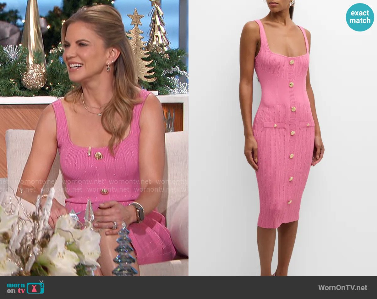 Retrofete Laney Metallic Knit Midi Bodycon Dress worn by Natalie Morales on The Talk