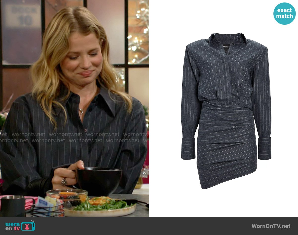 Retrofete Narine Dress in Charcoal worn by Summer Newman (Allison Lanier) on The Young and the Restless