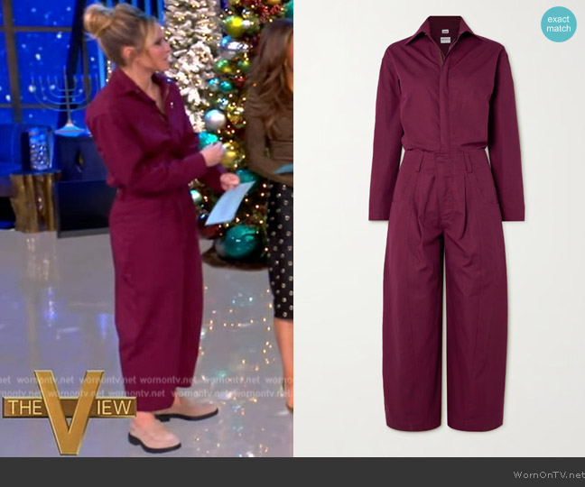 Rivet Utility  New Yorker cropped cotton-ripstop jumpsuit worn by Sara Haines on The View