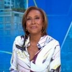 Robin’s abstract print blouse on Good Morning America