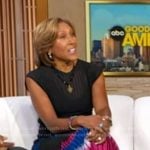 Robin’s black ribbed colorblock dress on Good Morning America
