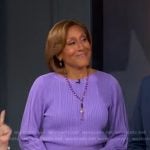 Robin’s lilac sweater and skirt on Good Morning America