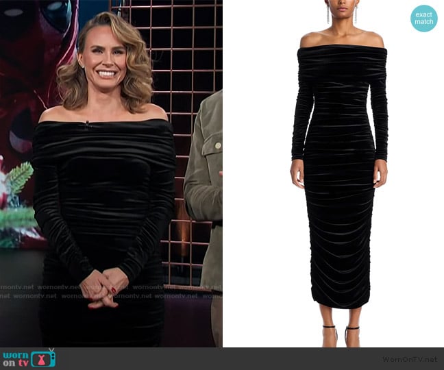 Ronny Kobo Varonica Off-the Shoulder Dress worn by Keltie Knight on E! News