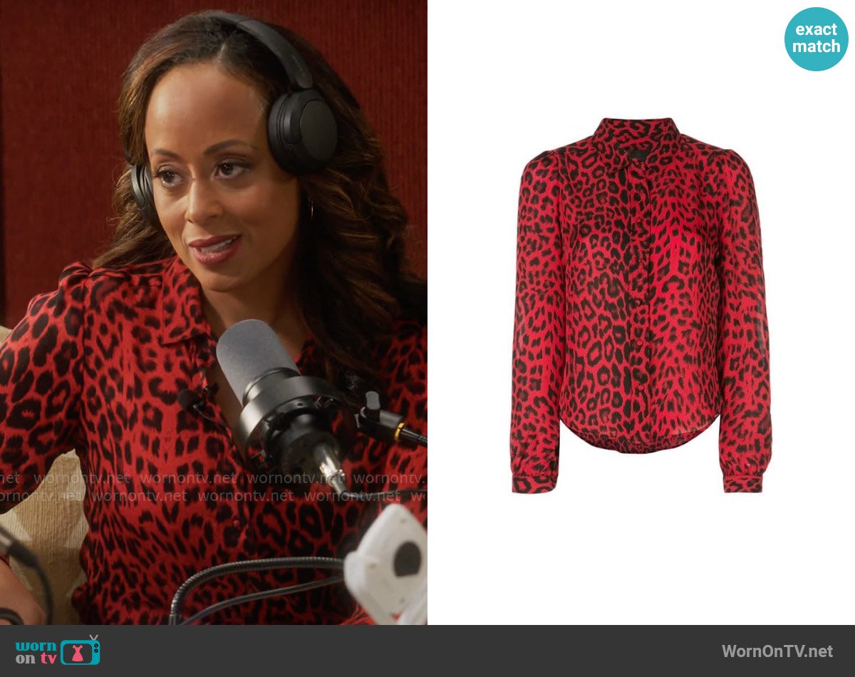 RtA Leopard Print Shirt worn by Ivy Reed (Essence Atkins) on Poppas House