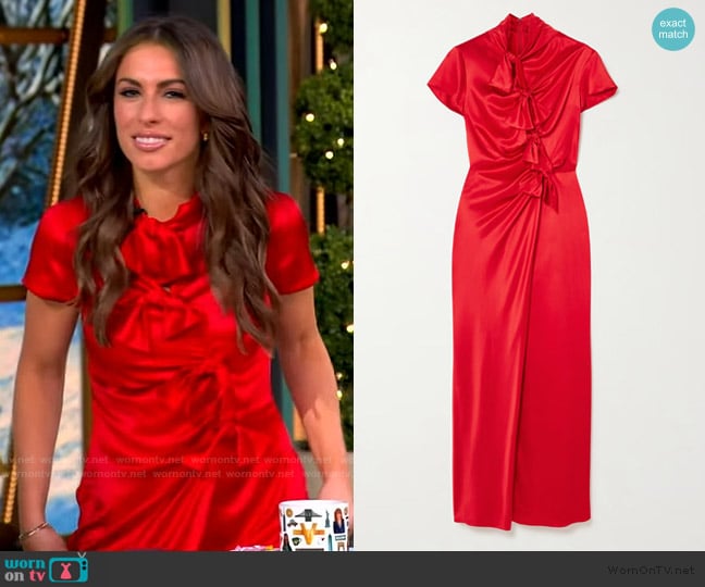 Saloni Kelly Dress in Scarlet worn by Alyssa Farah Griffin on The View