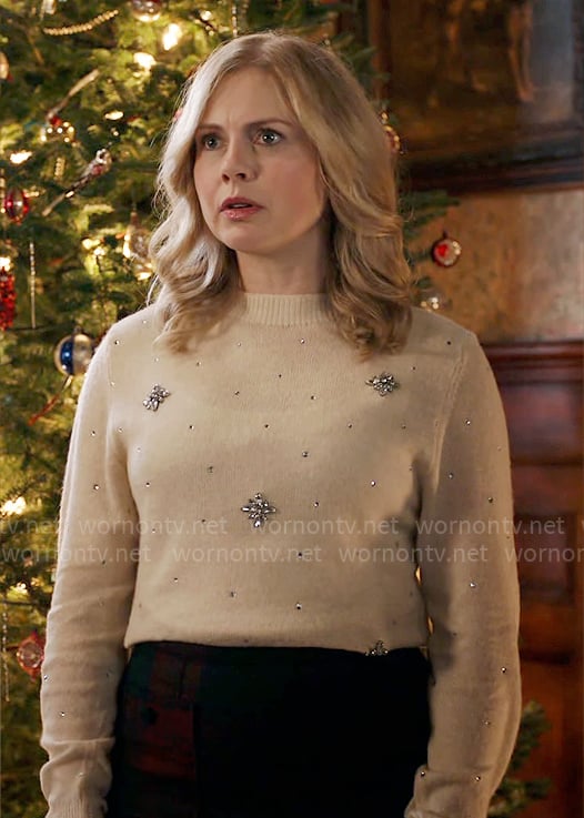 Sam's embellished sweater on Ghosts