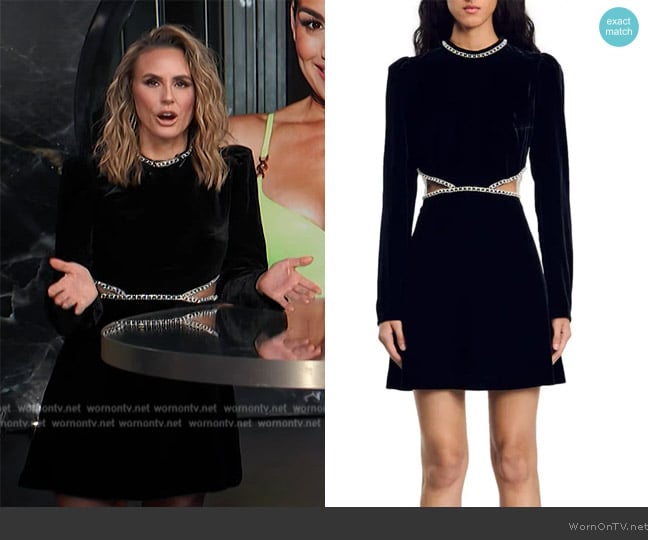 Sandro Short Velvet Dress worn by Keltie Knight on E! News