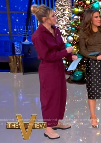 Sara’s burgundy jumpsuit on The View