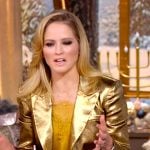 Sara’s gold metallic blazer and pants on The View