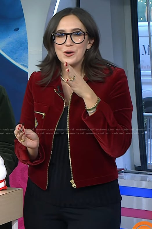 Savannnah's red velvet jacket on Today