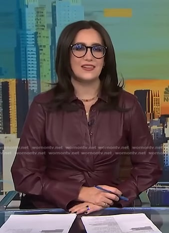 Savannah's leather twist front shirt on NBC News