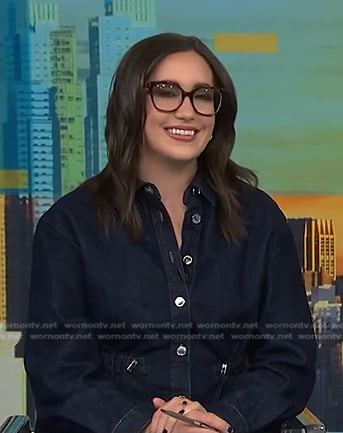 Savannah’s drawstring waist denim shirt on NBC News