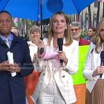 Savannah’s white check blazer and pant suit on Today