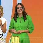Savannah’s green midi shirtdress on Today