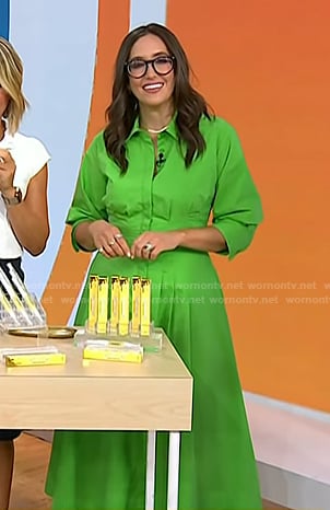Savannah's green midi shirtdress on Today
