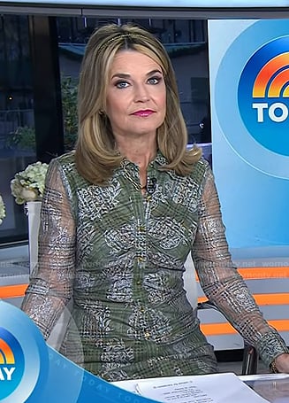 Savannah’s green plaid shirtdress on Today