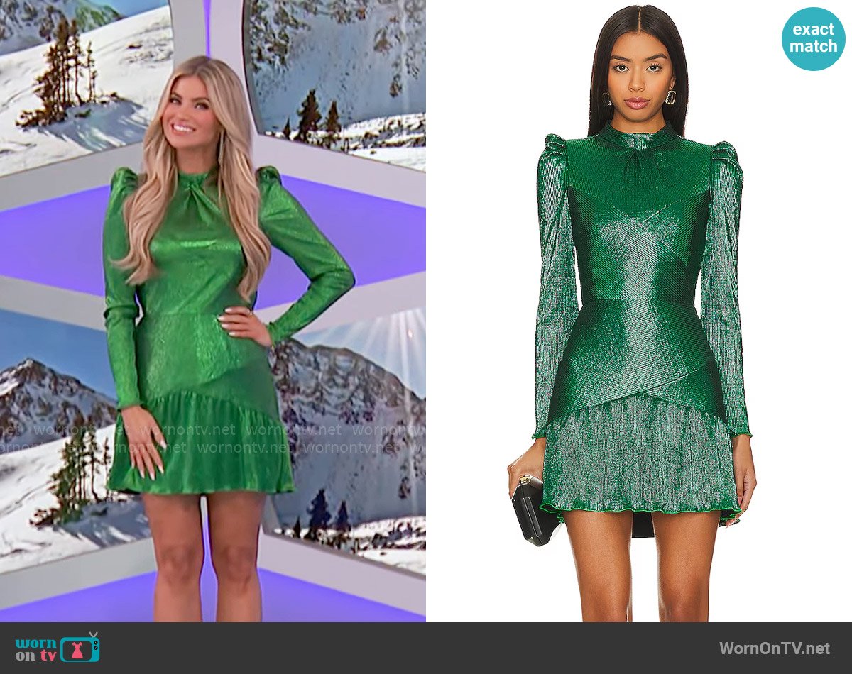 Saylor Saydee Dress in Junebug worn by Amber Lancaster on The Price is Right