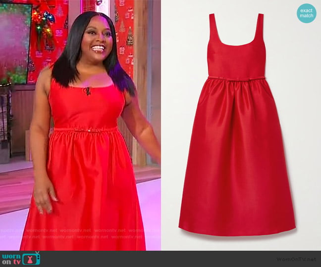 Self Portrait Belted taffeta midi dress worn by Sherri Shepherd on Sherri