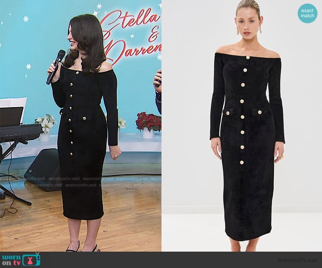 Stella Cole’s black button front dress on Today