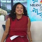 Sheinelle’s red striped knit top and skirt on Today