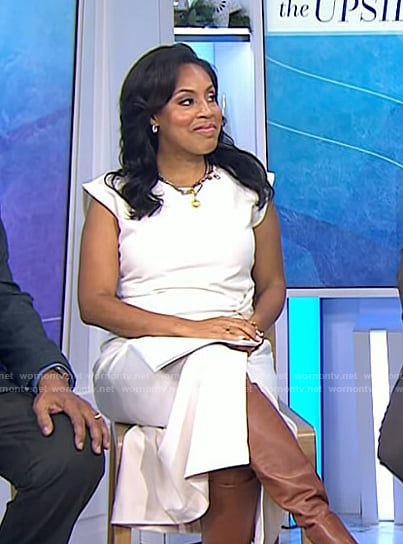 Sheinelle’s ivory twisted waist dress on Today