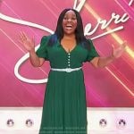 Sherri’s green v-neck midi dress on Sherri