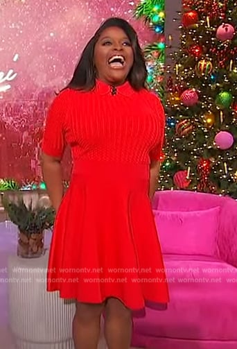 Sherri’s red knit dress on Sherri