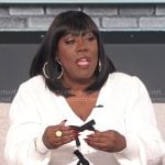 Sheryl’s white cardigan with bows on The Talk