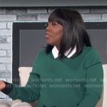 Sheryl’s green layered sweater on The Talk