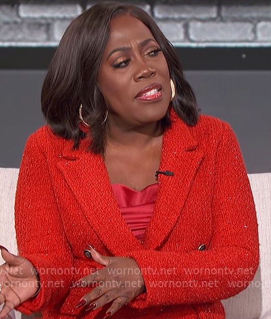 Sheryl's red tweed blazer on The Talk