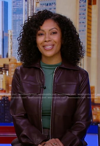 Shirleen’s brown leather jacket on Good Morning America