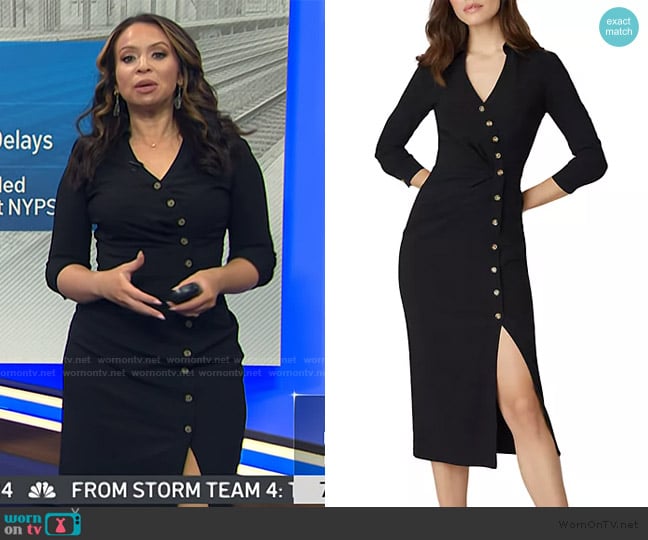 Shoshanna James Gathered Jersey Midi-Dress worn by Adelle Caballero on Today