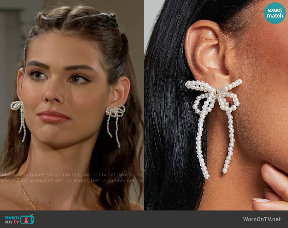 Showpo Jenny Earrings worn by Electra Forrester (Laneya Grace) on The Bold and the Beautiful