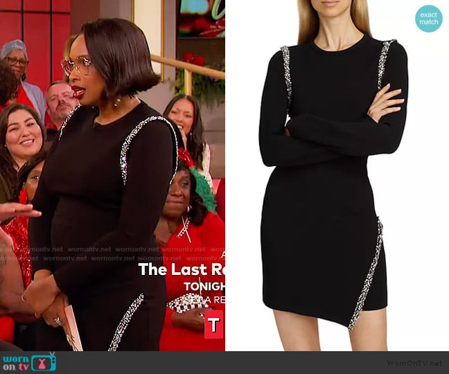 Simkhai Nyx Embellished Long-Sleeve Wrap Dress worn by Jennifer Hudson on The Jennifer Hudson Show