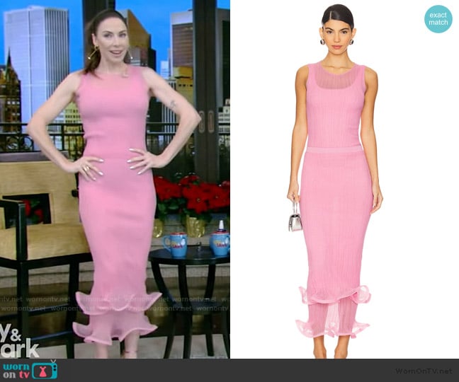 Whitney’s pink ruffled skirt on Live with Kelly