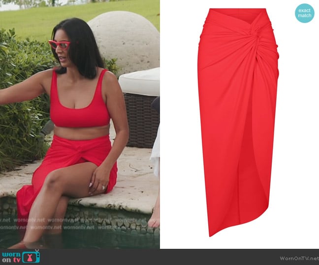 Jessel’s red sarong skirt on RHONY