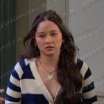 Sophia’s striped cardigan on Days of our Lives