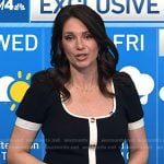 Maria’s black button front dress with white trims on Today