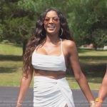 Stacey’s white two piece set on The Real Housewives of Potomac