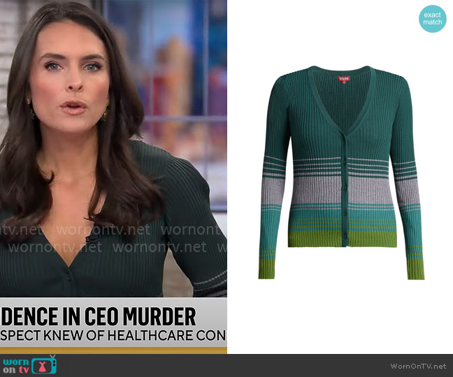 Staud Cargo Cardigan worn by Lilia Luciano on CBS Mornings