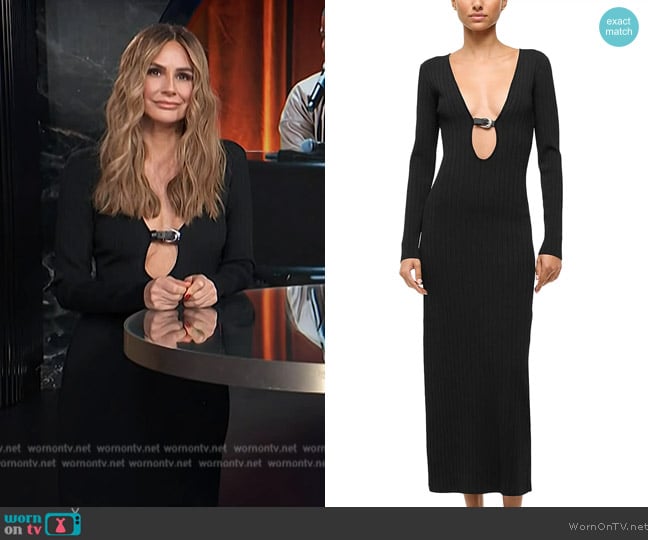 Staud Murphy Plunging Neck Dress worn by Keltie Knight on E! News