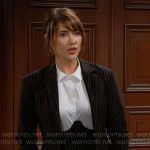 Steffy’s pinstripe blazer and corset on The Bold and the Beautiful