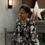 Stella’s metallic silver dress on General Hospital