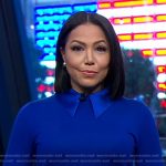 Stephanie’s blue collared sweater on Good Morning America