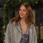 Stephanie’s blue paisley print dress on Days of our Lives