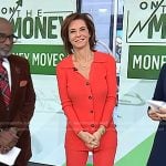 Stephanie Ruhle’s orange collared cardigan and pants on Today